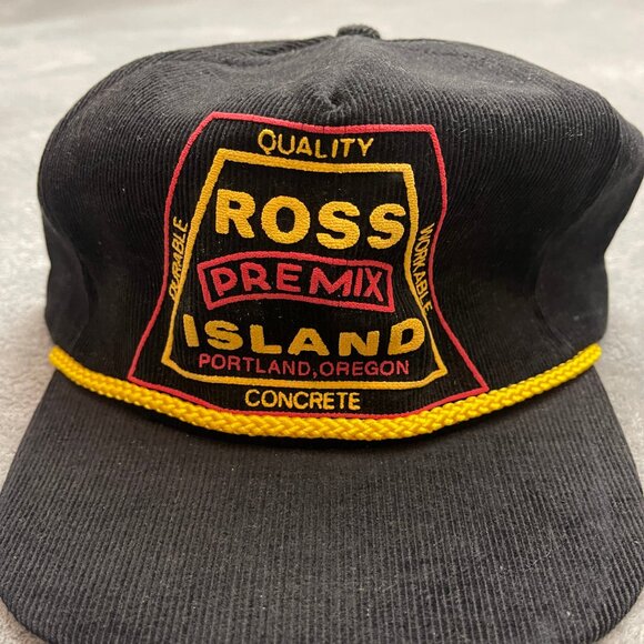 Vintage Ross Island Premix Corduroy Rope Hat Portland Oregon Made in USA Snap - Picture 2 of 7